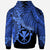 Polynesian Hawaii Hoodie Tribal Wave Tattoo Blue - Polynesian Pride