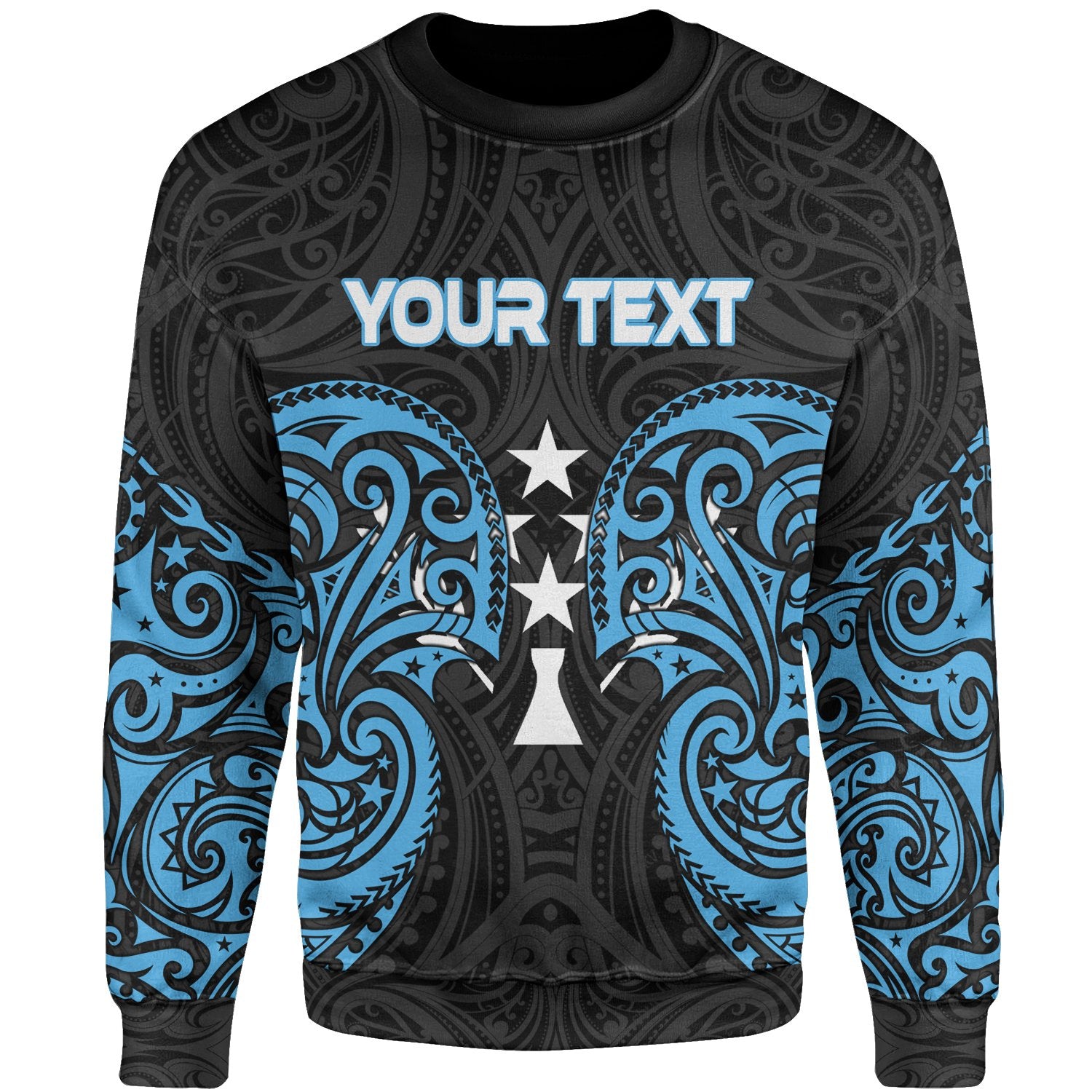 Kosrae Polynesian Custom Personalised Sweater - Spirit Style Blue Unisex Blue - Polynesian Pride