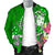 Fiji Men's Bomber Jacket - Turtle Plumeria (Green) - Polynesian Pride