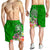 Tonga Men's Shorts - Turtle Plumeria (GREEN) - Polynesian Pride