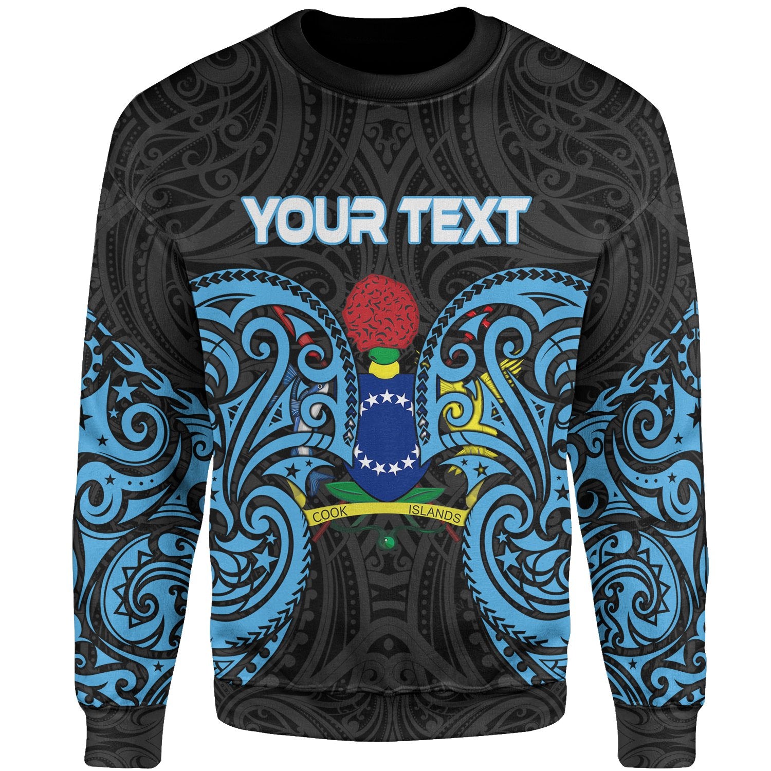 Cook Islands Polynesian Custom Personalised Sweater - Spirit Style Blue Unisex Blue - Polynesian Pride