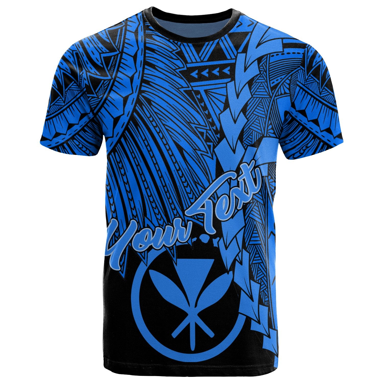 Hawaii Polynesian Custom T Shirt Tribal Wave Tattoo Blue Unisex Blue - Polynesian Pride