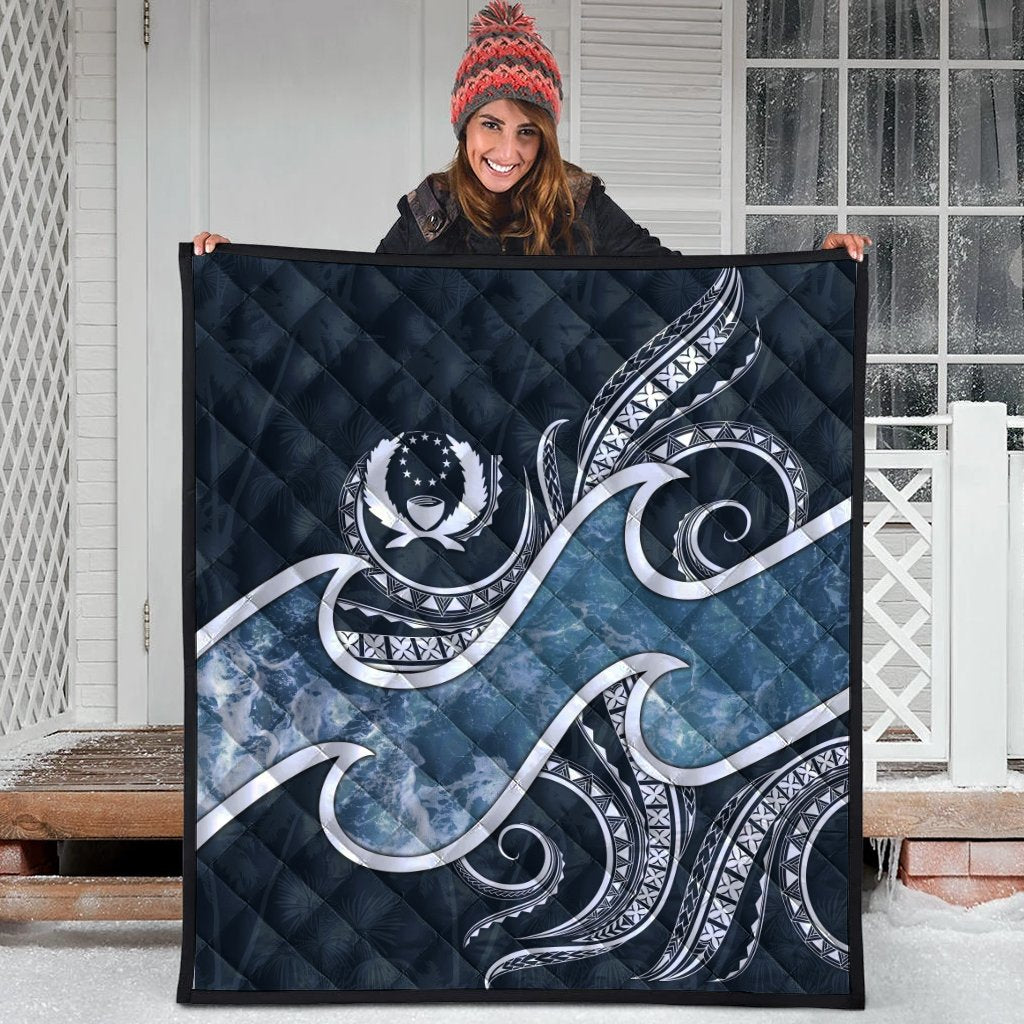 Pohnpei Islands Polynesian Premium Quilt - Ocean Style - Polynesian Pride
