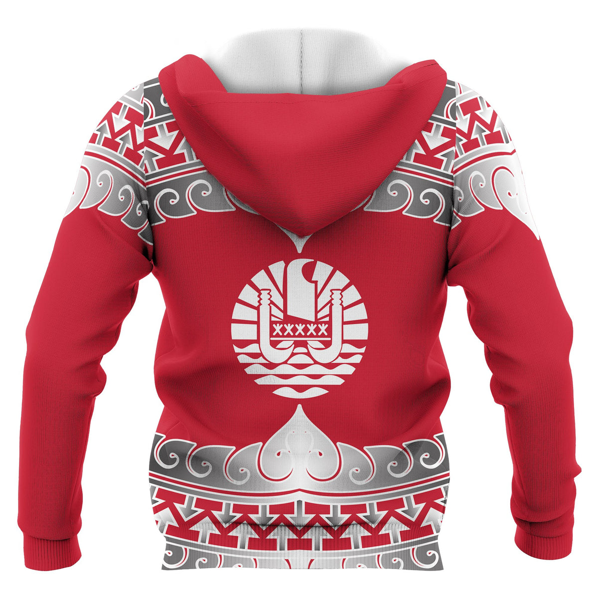 Tahiti Polynesian All Over Hoodie Wave Style - Polynesian Pride