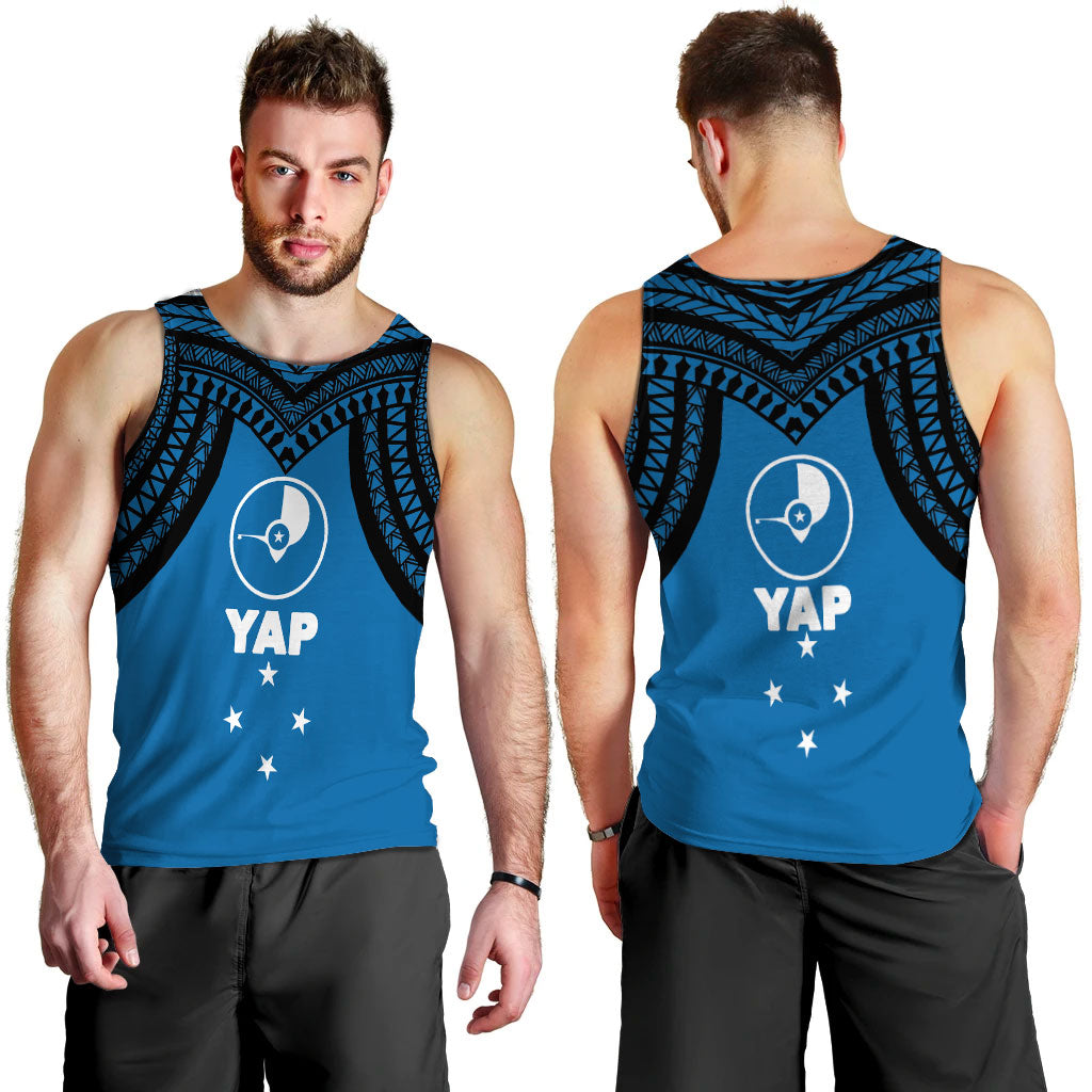 Micronesia Yap - Proud Yapese Men Tank Top - LT12 Blue - Polynesian Pride