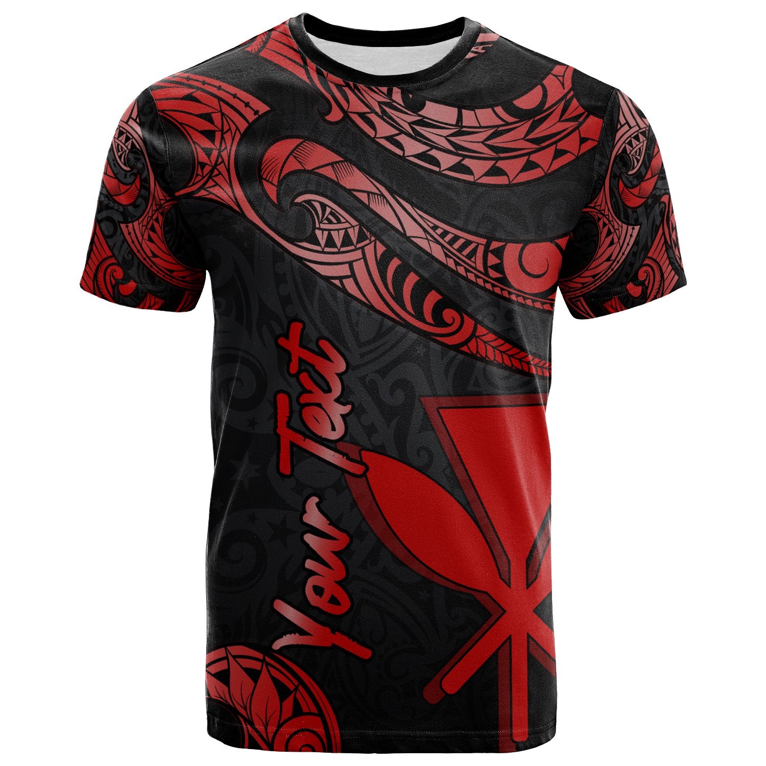 Hawaii Kanaka Maoli Polynesian Custom T Shirt Polynesian Tattoo Red Version Unisex Red - Polynesian Pride