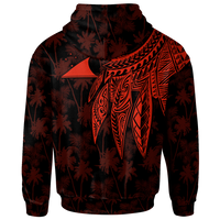 Tokelau Polynesian Zip up Hoodie Polynesian Wings (Red) - Polynesian Pride