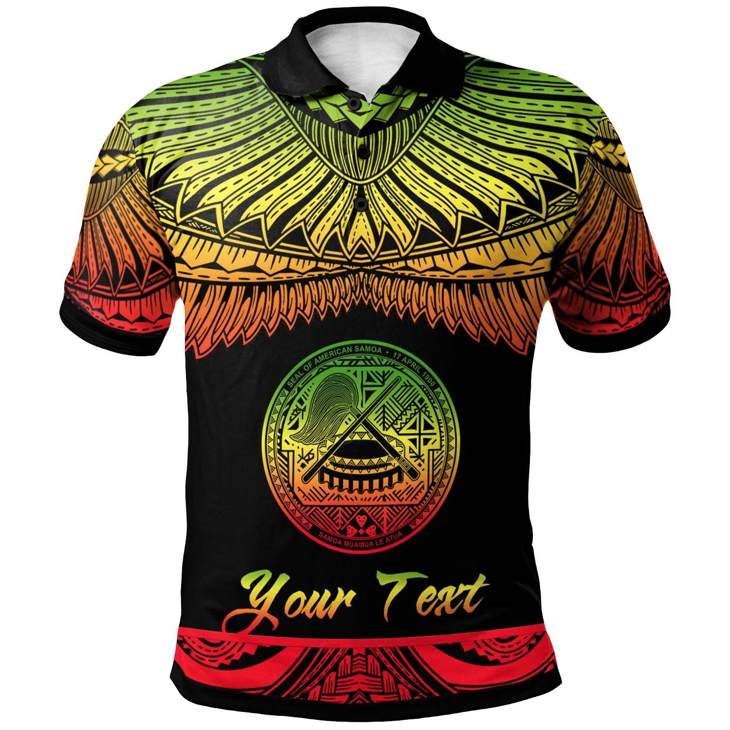 American Samoa Custom Polo Shirt Polynesian Tattoo Reggae Version Unisex Reggae - Polynesian Pride