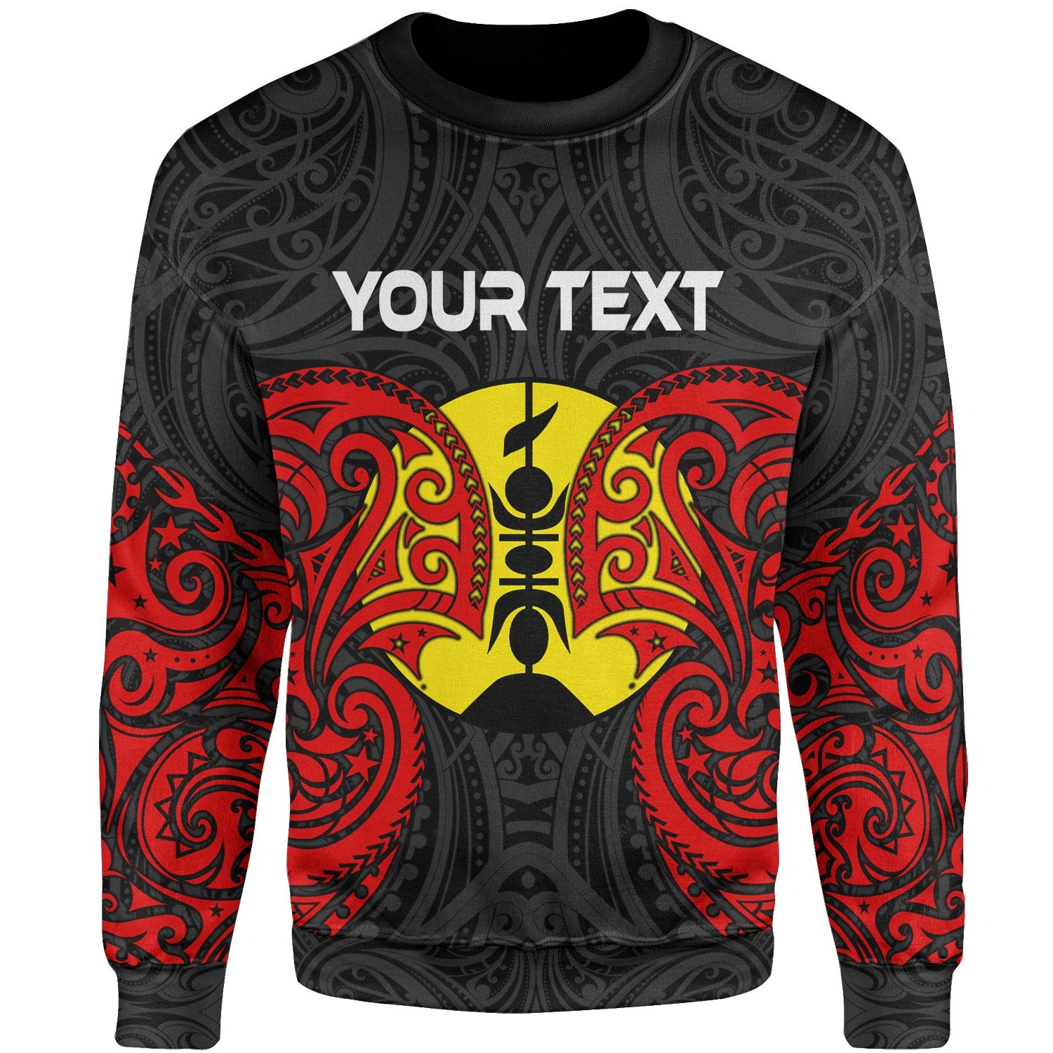 New Caledonia Polynesian Custom Personalised Sweater - Spirit Style Unisex Black - Polynesian Pride