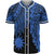 Nauru Polynesian Custom Personalised Baseball Shirt - Tribal Wave Tattoo Blue Unisex Blue - Polynesian Pride