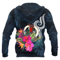 Vanuatu Polynesian Hoodie Tropical Flower - Polynesian Pride