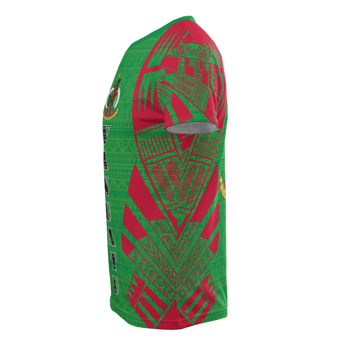 Vanuatu T Shirt Vanuatuan Coat of Arms Polynesian Tattoo Green Style - Polynesian Pride