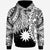 Nauru Polynesian Hoodie Tribal Wave Tattoo White Unisex White - Polynesian Pride