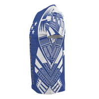 Gambier Islands T Shirt National Flag Polynesian Tattoo Blue Style - Polynesian Pride