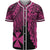 Wallis and Futuna Polynesian Custom Personalised Baseball Shirt - Tribal Wave Tattoo Pink Unisex Pink - Polynesian Pride