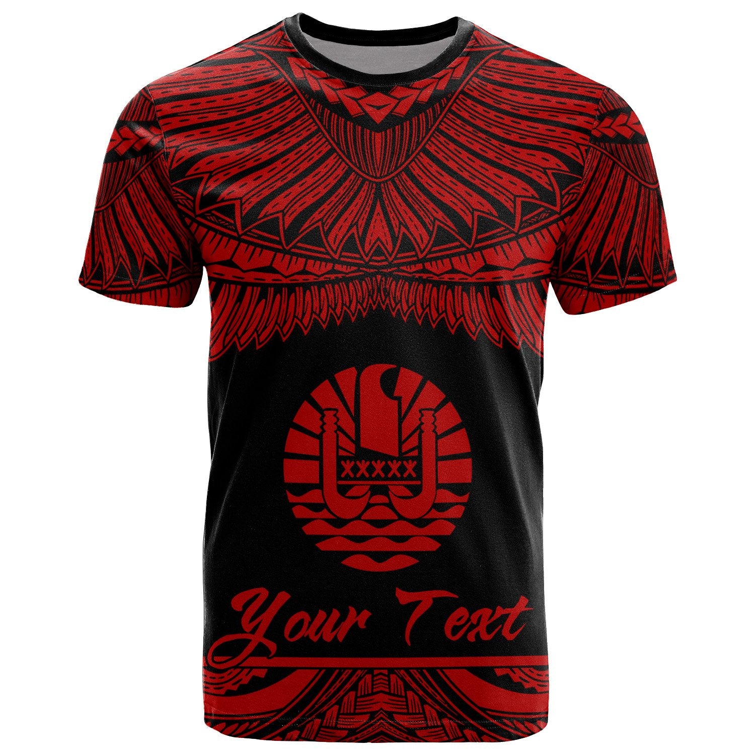 Tahiti Polynesian Custom T Shirt Tahiti Pride Red Version Unisex Red - Polynesian Pride