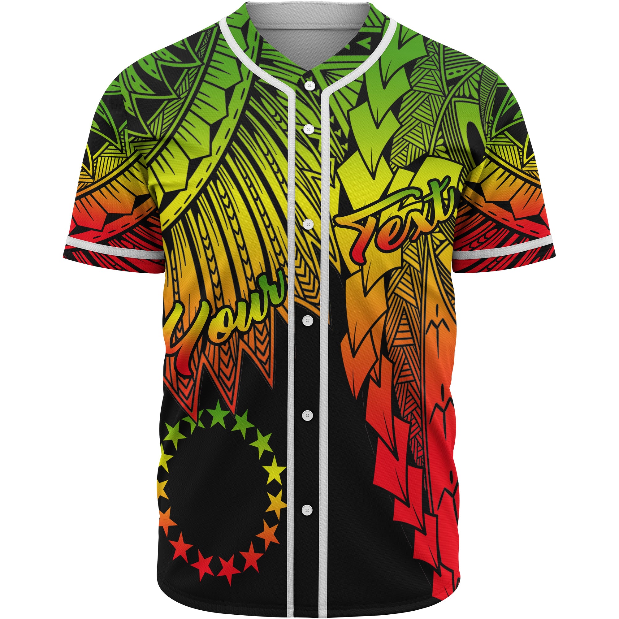 Cook Islands Polynesian Custom Personalised Baseball Shirt - Tribal Wave Tattoo Reggae Unisex Reggae - Polynesian Pride