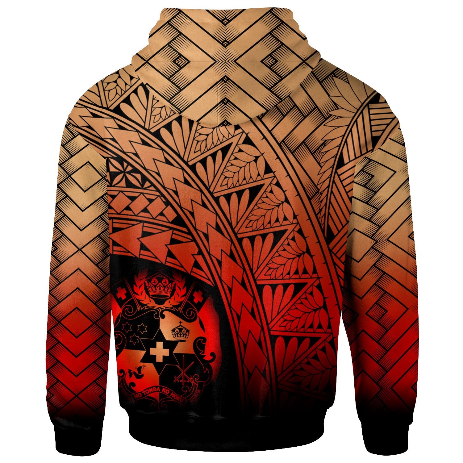 Tonga Polynesian Custom Hoodie Plumeria Tattoo Tribal Unisex Red - Polynesian Pride