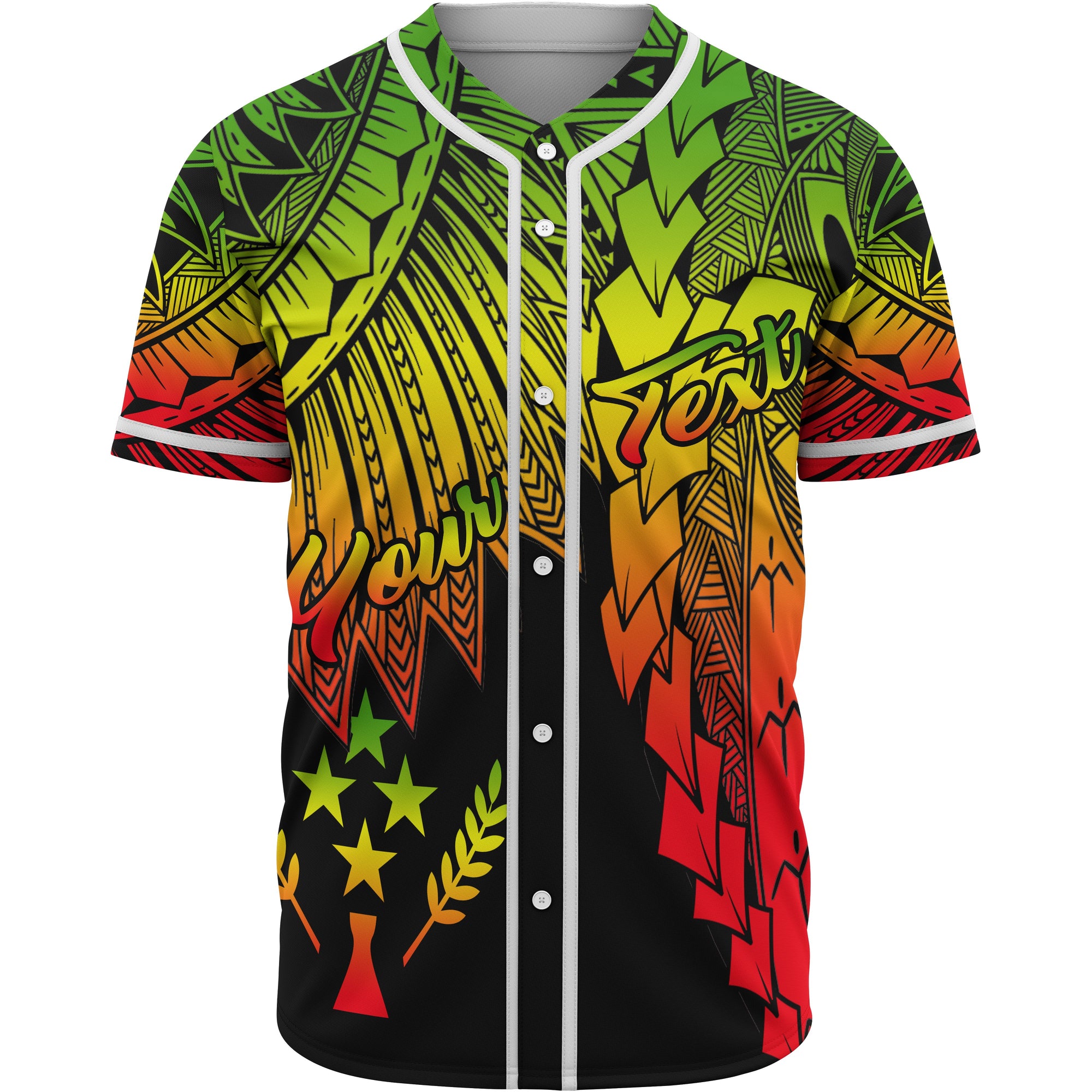 Kosrae Polynesian Custom Personalised Baseball Shirt - Tribal Wave Tattoo Reggae Unisex Reggae - Polynesian Pride