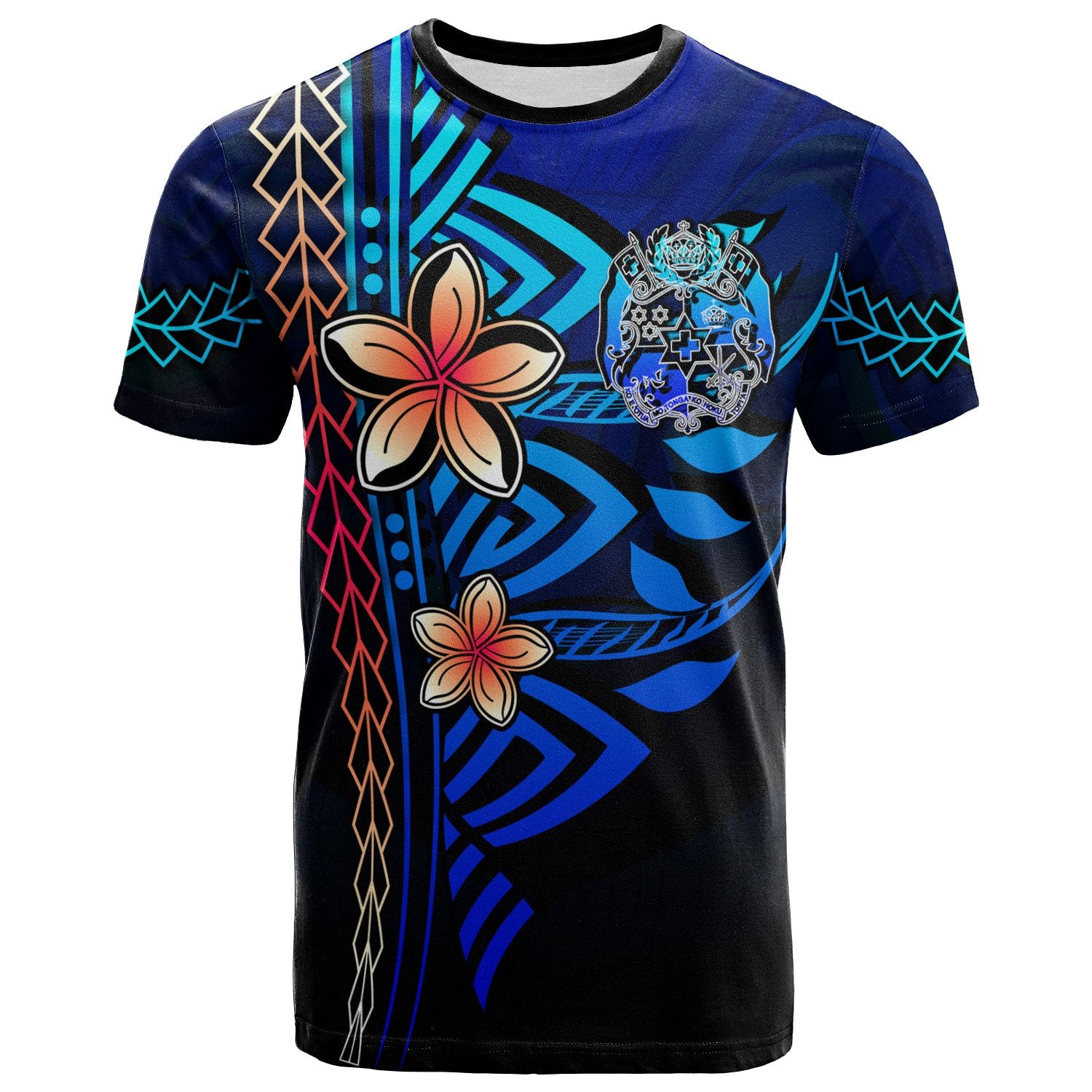 Tonga Polynesian T Shirt Blue Vintage Tribal Mountain Unisex Blue - Polynesian Pride