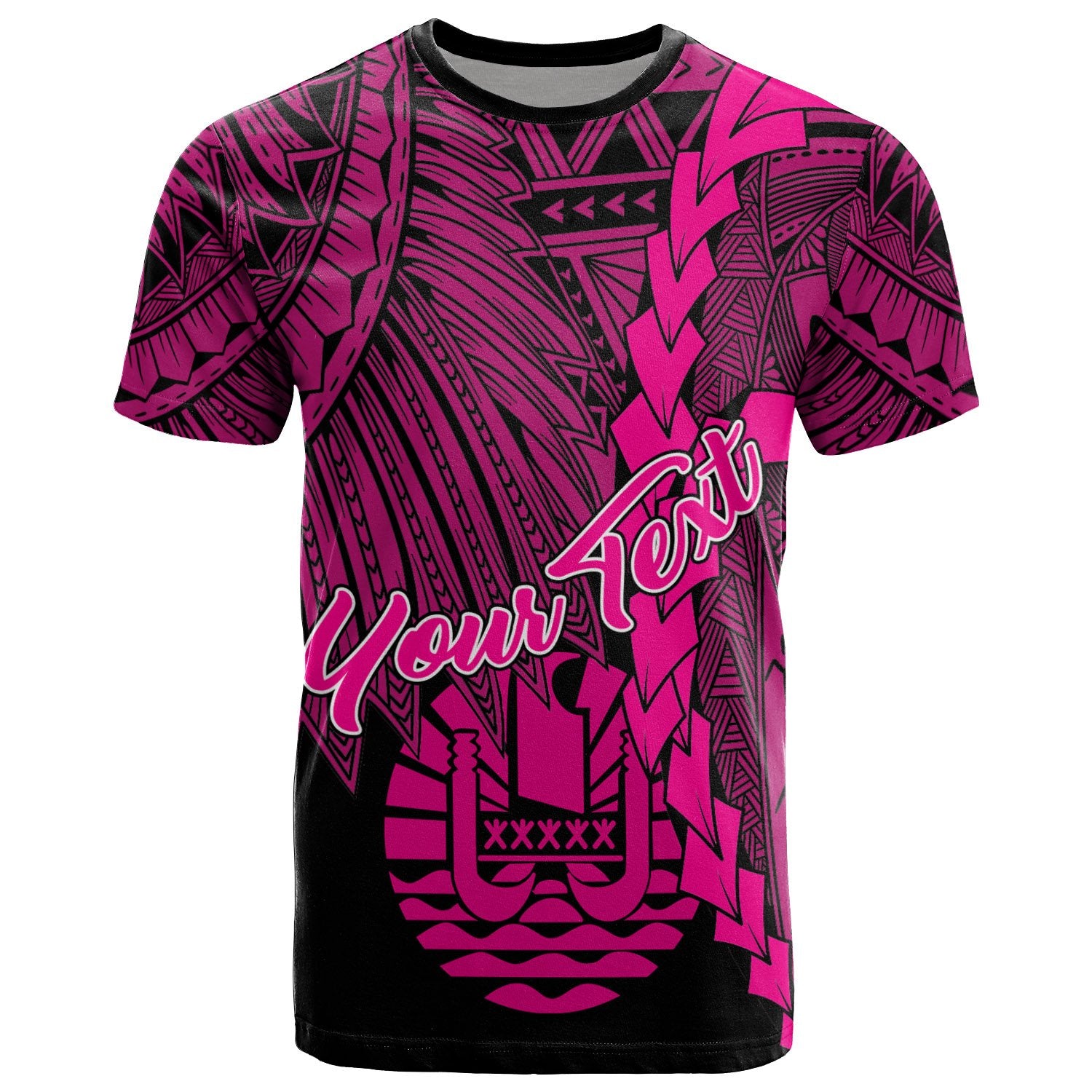 Tahiti Polynesian Custom T Shirt Tribal Wave Tattoo Pink Unisex Pink - Polynesian Pride