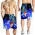 Custom Personalised Chuuk Men's Shorts - Humpback Whale with Tropical Flowers (Blue) - Polynesian Pride