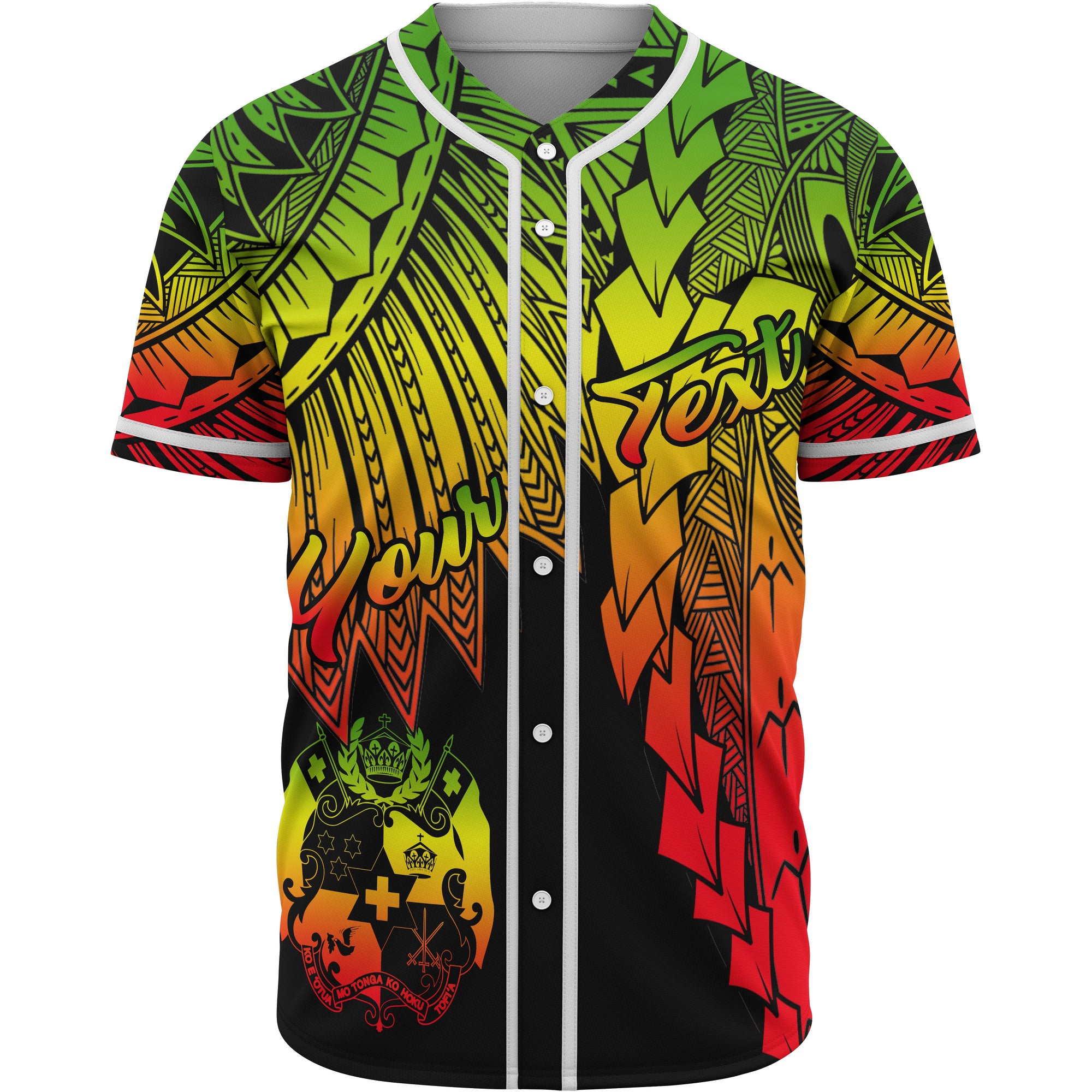 Tonga Polynesian Custom Personalised Baseball Shirt - Tribal Wave Tattoo Reggae Unisex Reggae - Polynesian Pride