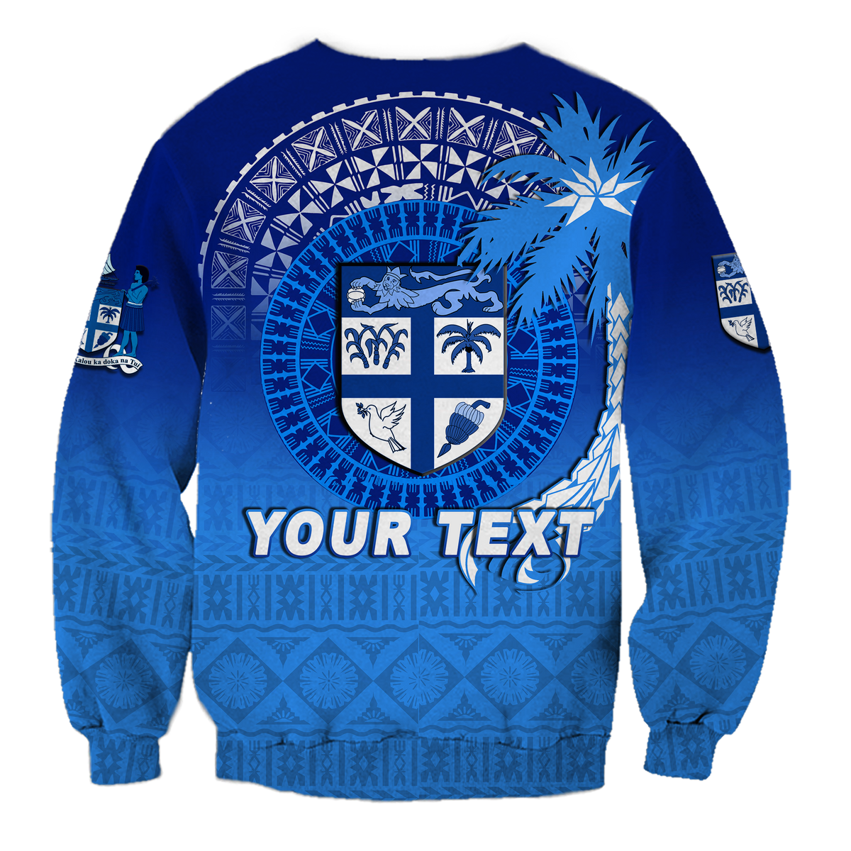 (Custom Personalised) Fiji Tapa Tribal Coconut Tree Sweatshirt - LT12 - Polynesian Pride