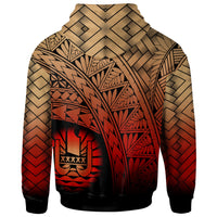 Tahiti Polynesian Zip Hoodie Plumeria Tattoo Tribal - Polynesian Pride