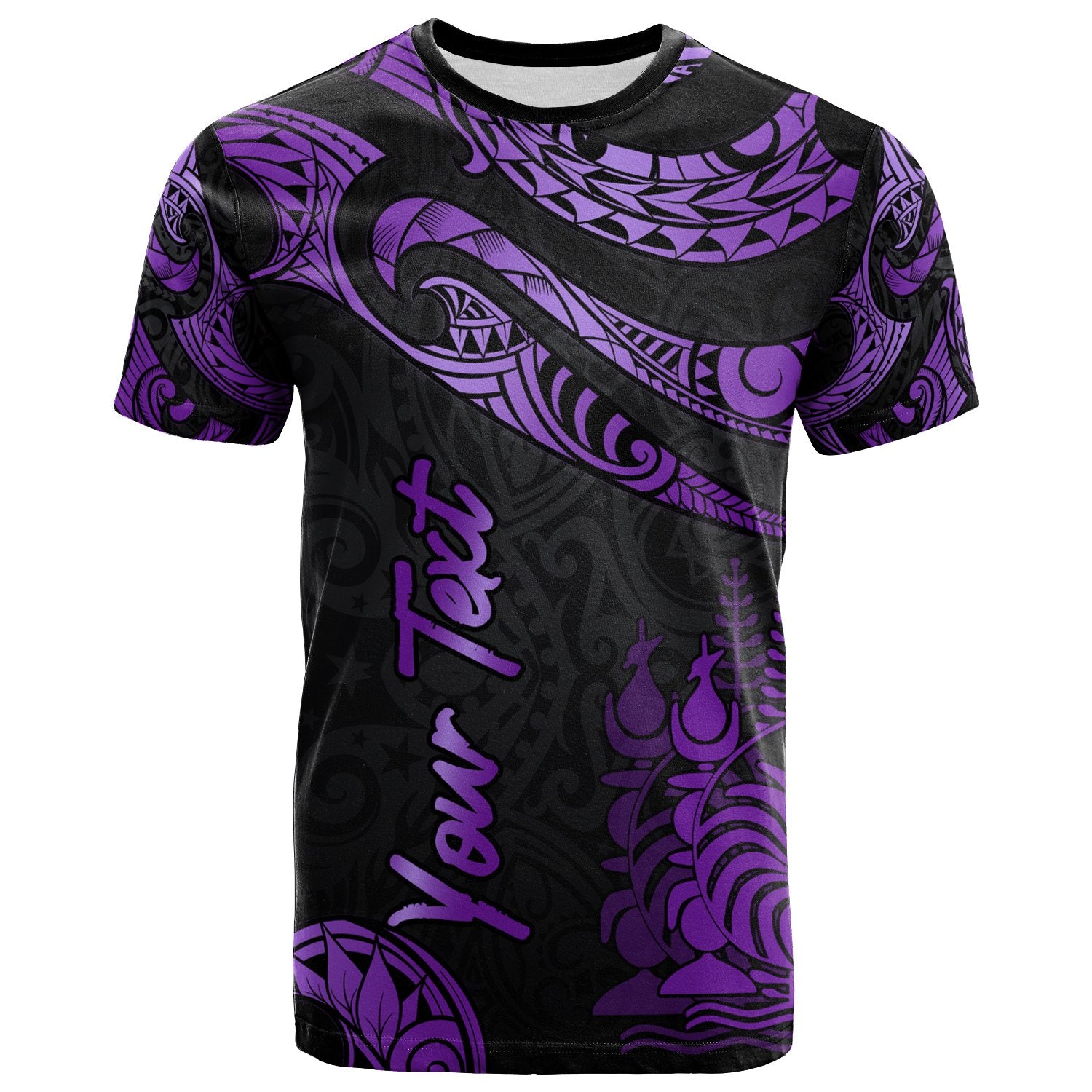 New Caledonia Polynesian Custom T Shirt Poly Tattoo Purple Version Unisex Purple - Polynesian Pride