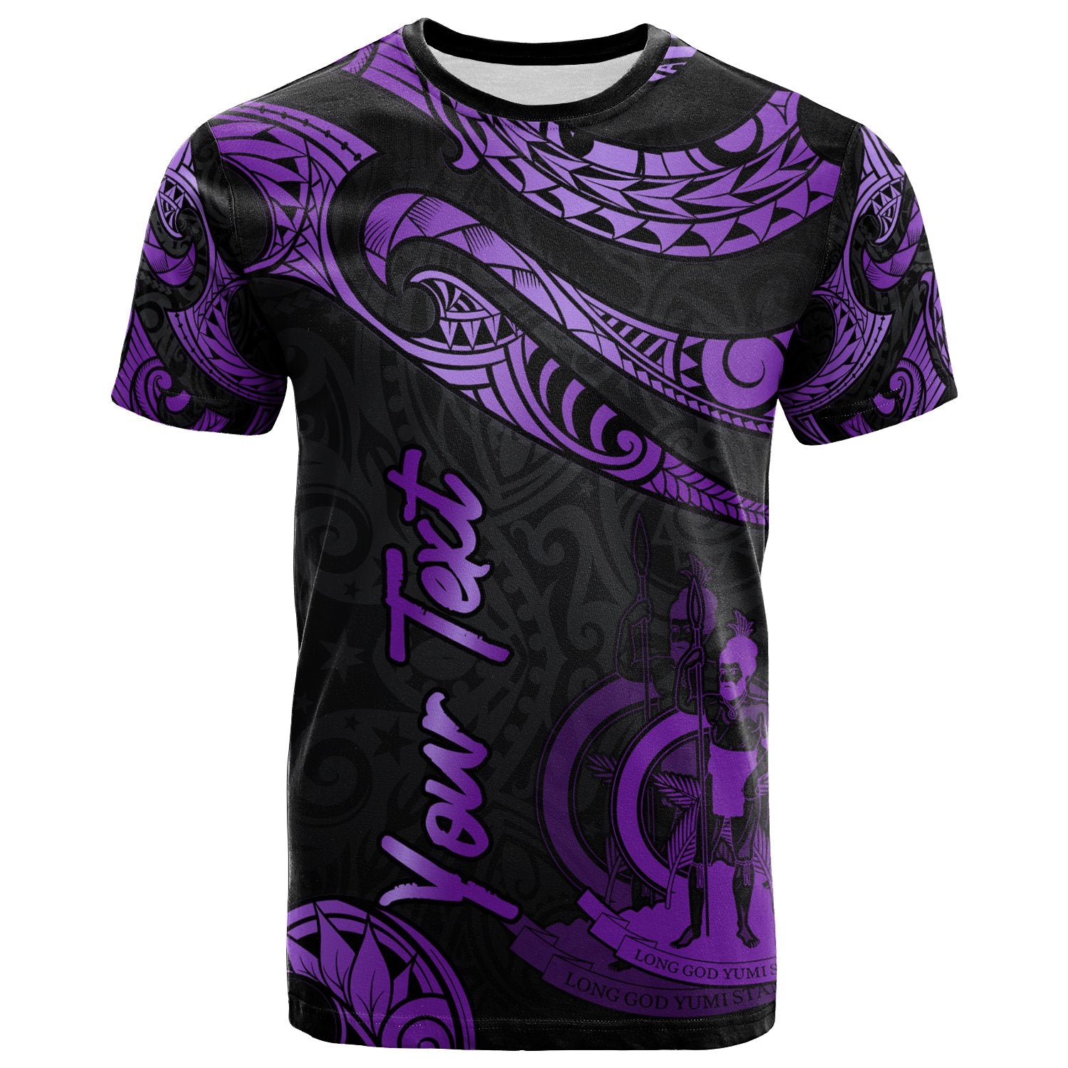 Vanuatu Polynesian Custom T Shirt Polynesian Tattoo Purple Version Unisex Purple - Polynesian Pride