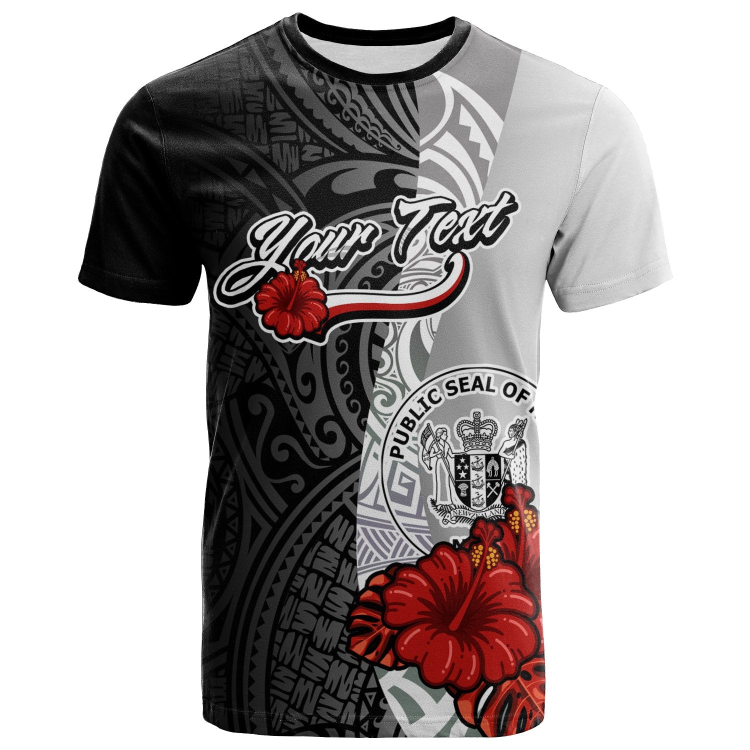 Niue Polynesian Custom T Shirt Coat Of Arms With Hibiscus White Unisex Art - Polynesian Pride