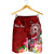 Samoa Custom Personalised Men's Shorts - Turtle Plumeria (Red) - Polynesian Pride