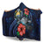 Nauru Polynesian Hooded Blanket - Blue Turtle Hibiscus - Polynesian Pride