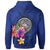 American Samoa Polynesian Custom Zip up Hoodie Floral With Seal Blue - Polynesian Pride