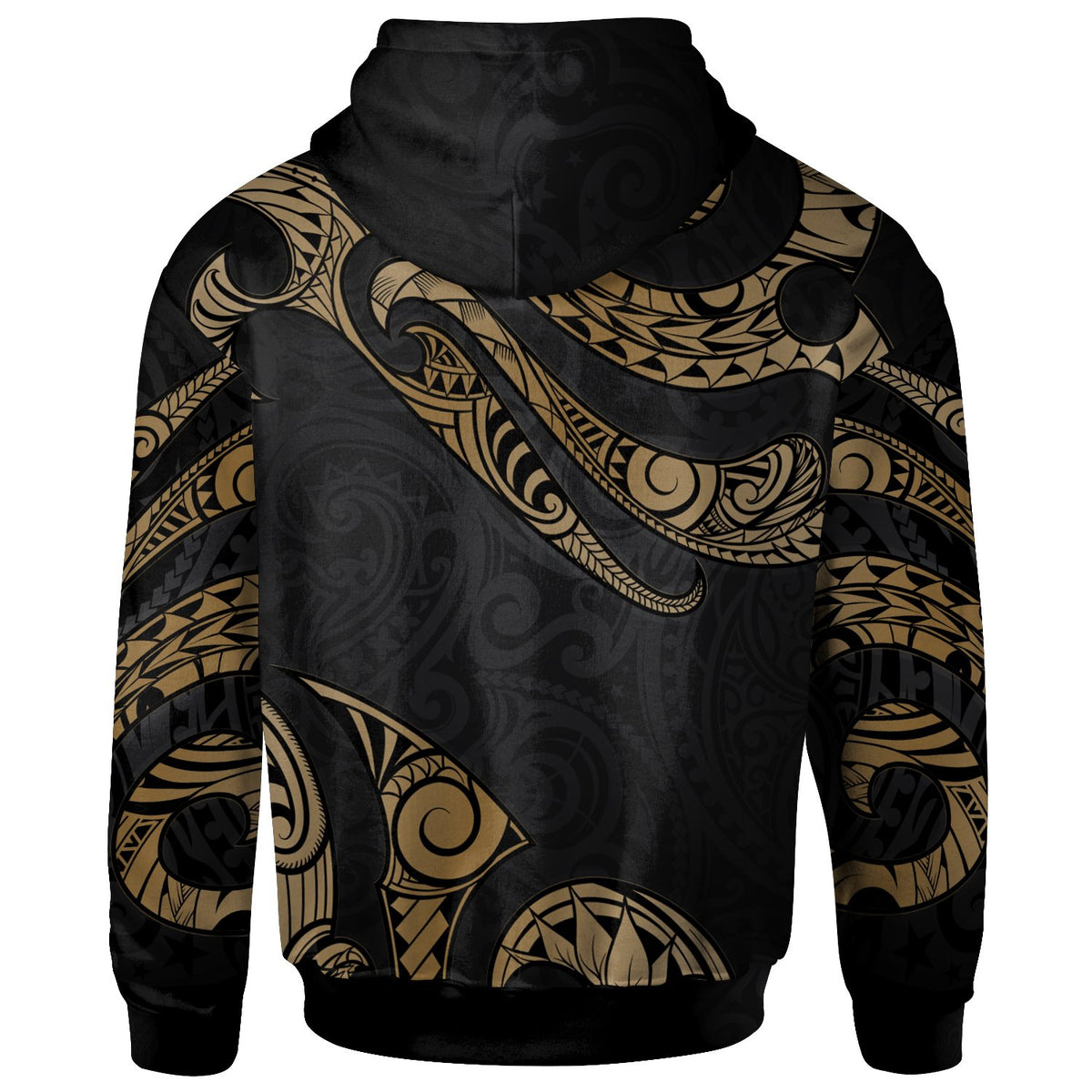Nauru Polynesian Custom Zip Hoodie Polynesian Tattoo Gold Version - Polynesian Pride