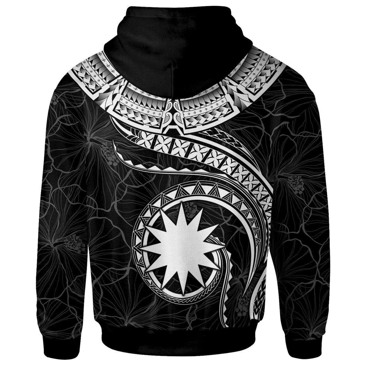 Nauru Polynesian Zip up Hoodie Nauru Waves (White) - Polynesian Pride