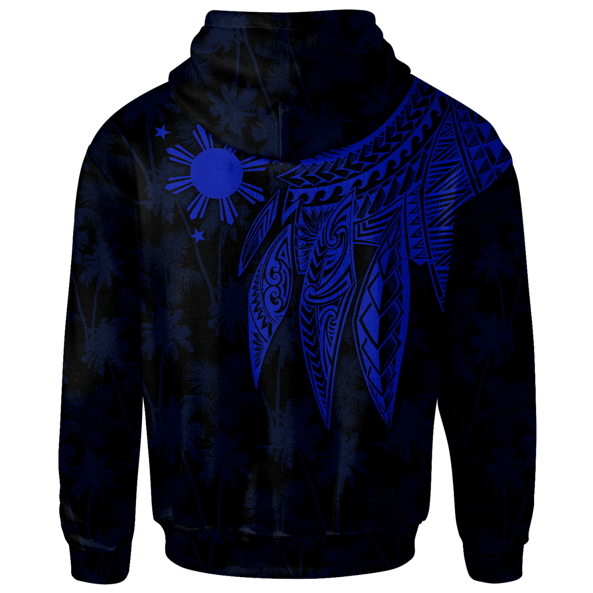 The Philippines Hoodie Polynesian Wings (Blue) - Polynesian Pride