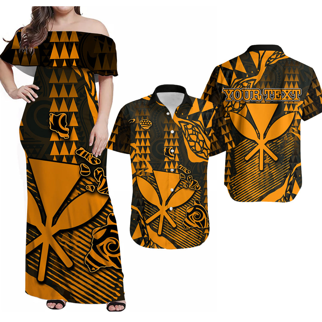 Custom Matching Hawaiian Outfits For Coupless Summer Hawaii Kanaka Map Matching Dress and Hawaiian Shirt Style No.3 LT6 Art - Polynesian Pride