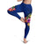 Hawaii Polynesian Women's Leggings - Floral With Seal Blue - Polynesian Pride