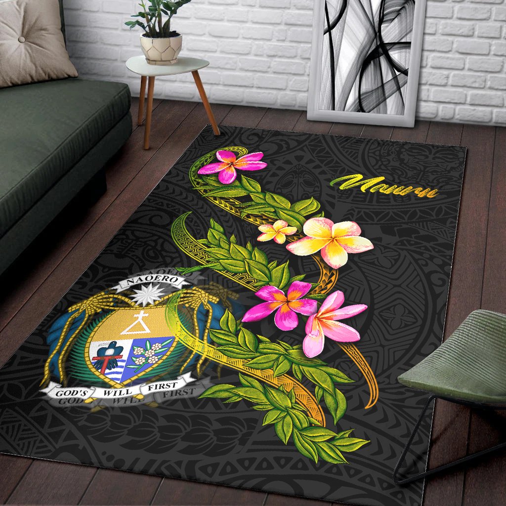 Nauru Polynesian Area Rug - Plumeria Tribal - Polynesian Pride