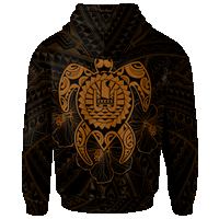 Tahiti Polynesian Hoodie Vintage Polynesian Turtle (Golden) - Polynesian Pride