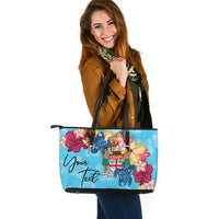 Fiji Custom Personalised Leather Tote - Tropical Style - Polynesian Pride
