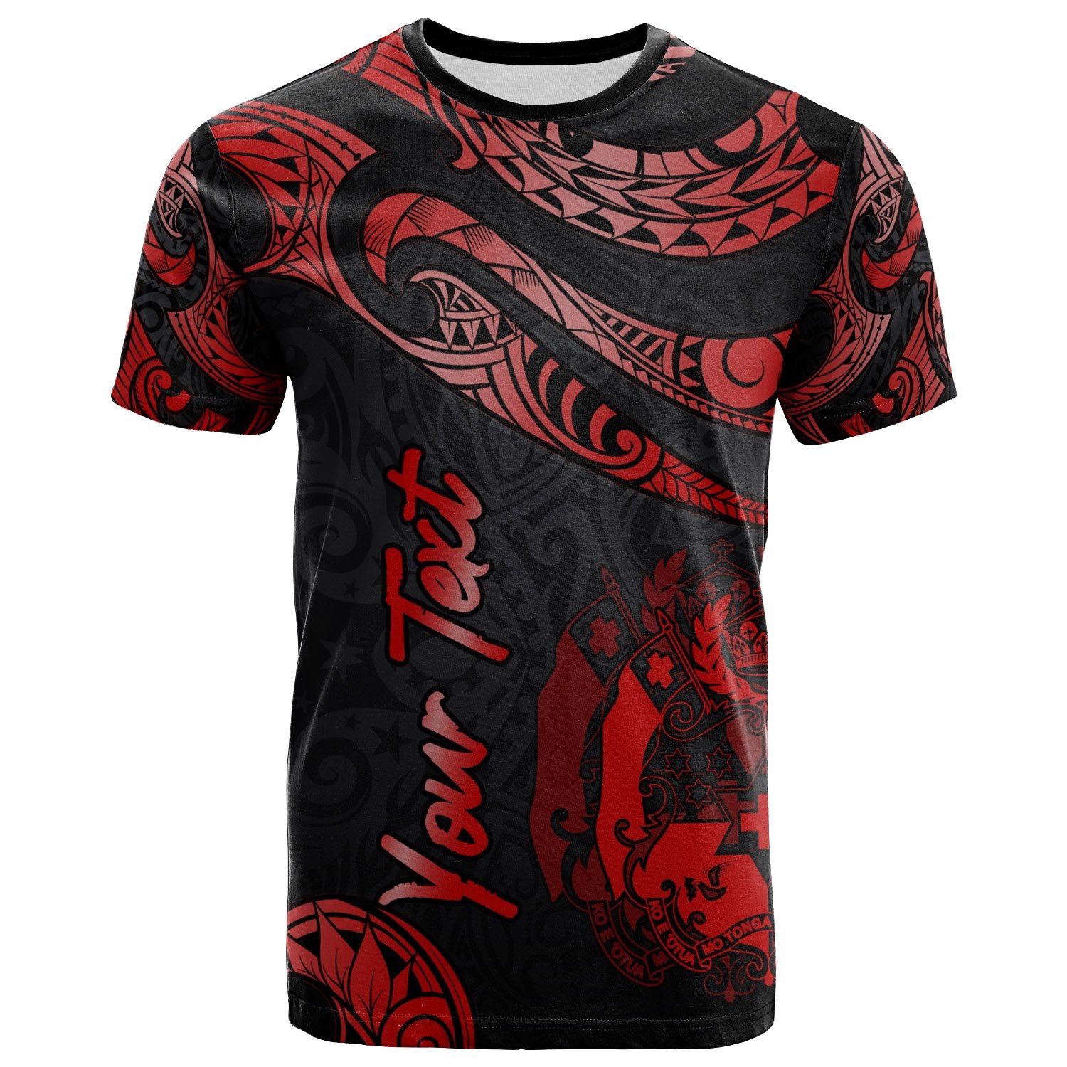 Tonga Polynesian Custom T Shirt Polynesian Tattoo Red Version Unisex Red - Polynesian Pride