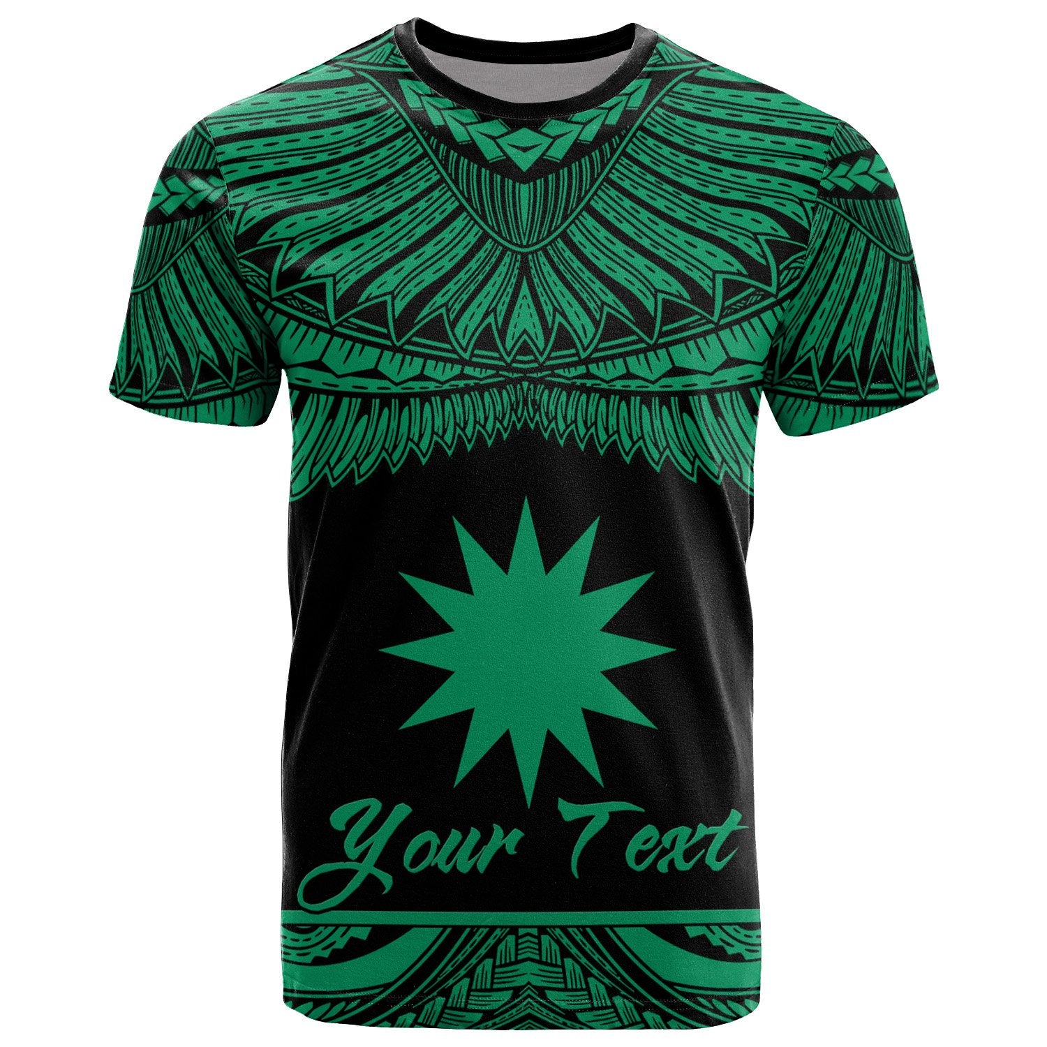 Nauru Polynesian Custom T Shirt Nauru Pride Green Version Unisex Green - Polynesian Pride