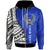 Pohnpei Custom Zip up Hoodie Coat of Arm and Polynesian Patterns Unisex Blue - Polynesian Pride