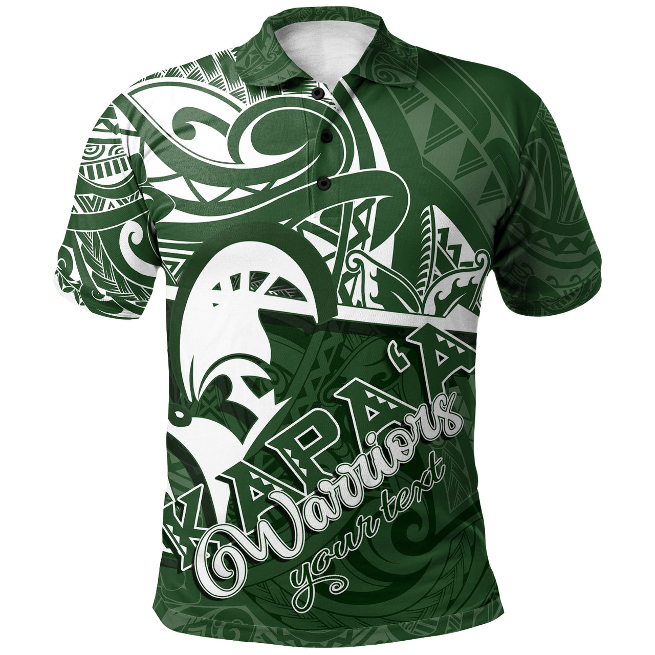 Hawaii Custom Polo Shirt Kapaa High School Polynesian Tribal Pattern LT10 Green - Polynesian Pride