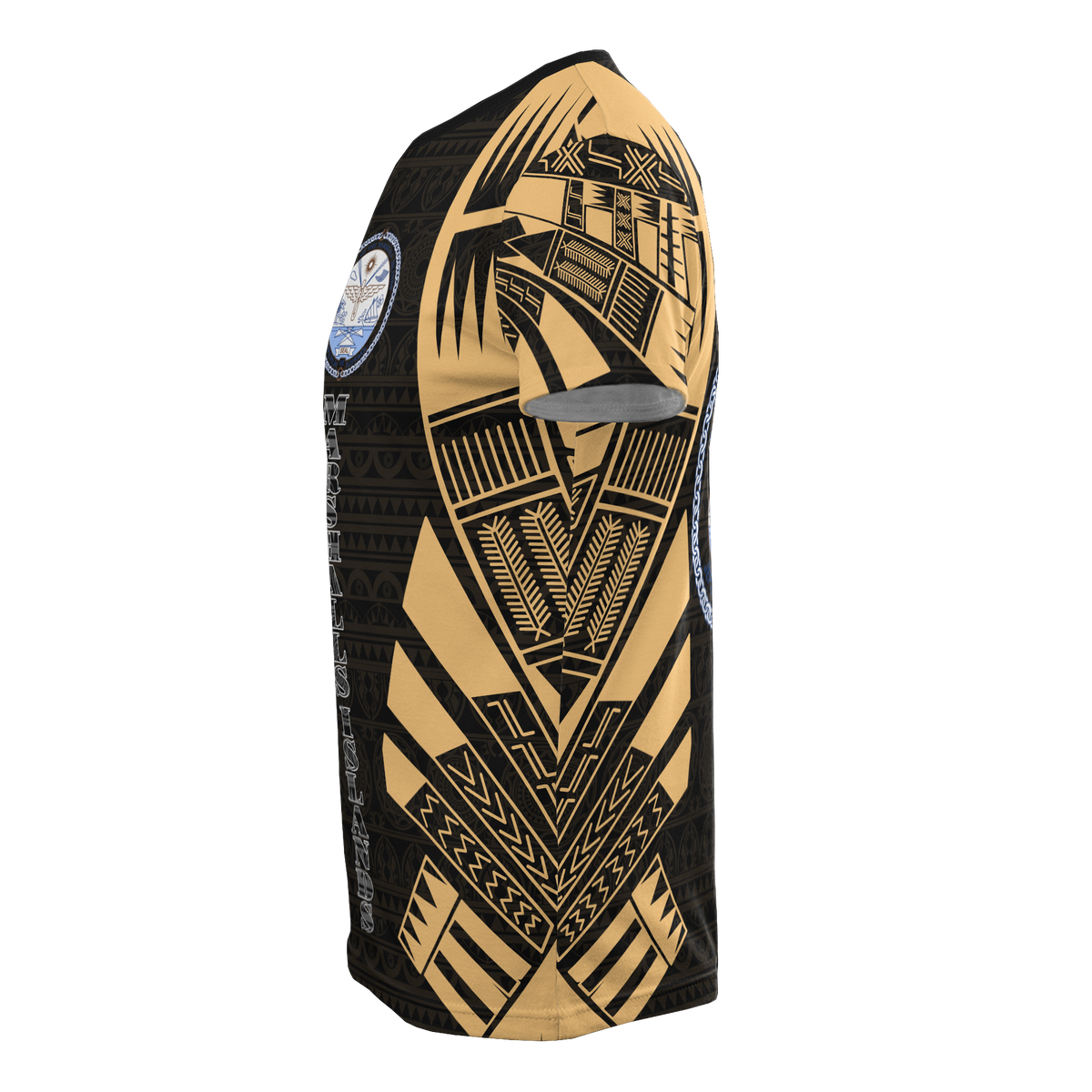 Marshall Islands T Shirt Marshall Islands Seal Polynesian Tattoo Gold Style - Polynesian Pride