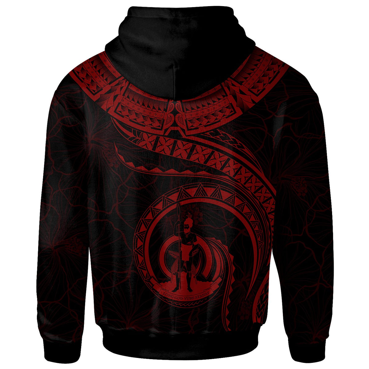 Vanuatu Polynesian Zip up Hoodie Vanuatu Waves (Red) - Polynesian Pride
