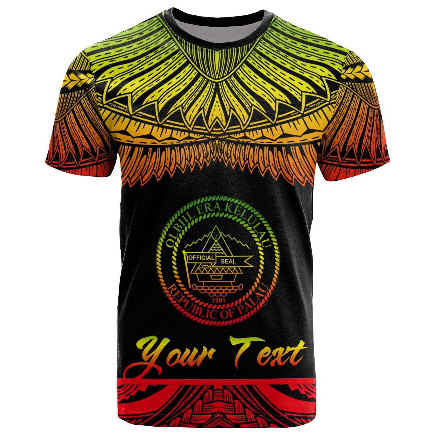 Palau Polynesian Custom T Shirt Palau Pride Reggae Version Unisex Art - Polynesian Pride